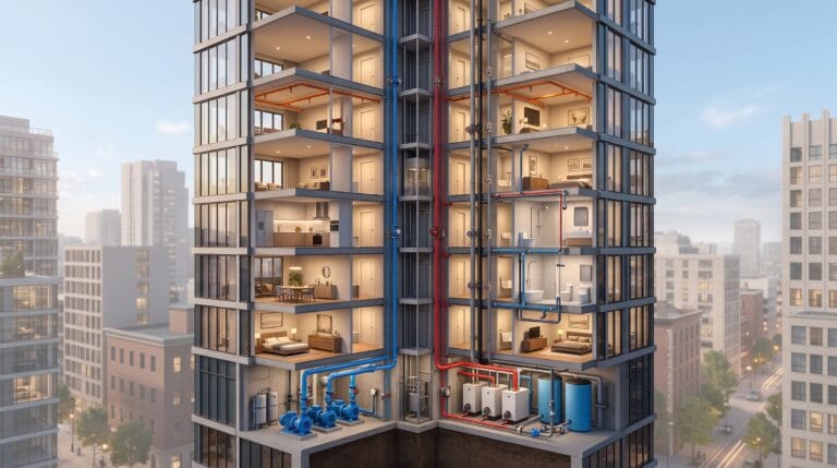 infraestructura hidráulica de un edificio