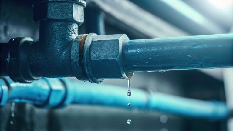 Water leaking pipe household concept